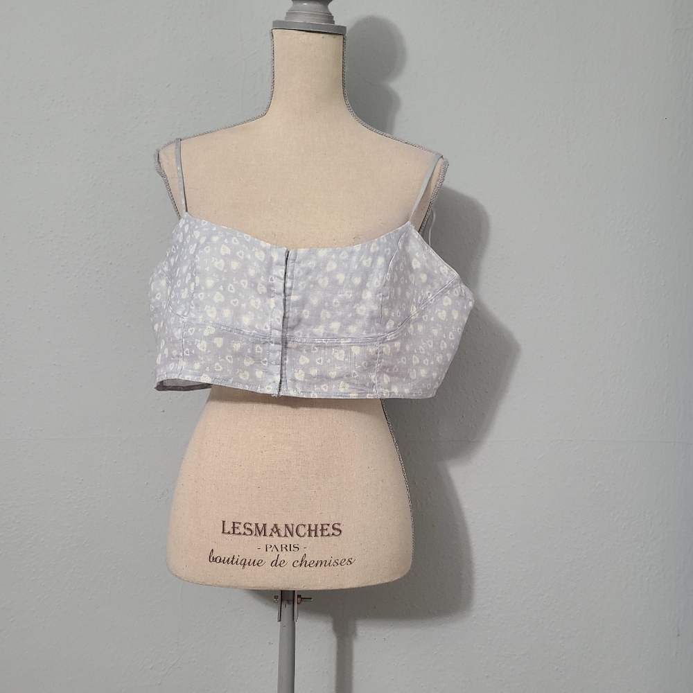 Free People Forever=Femme Linen Floral‎ Print Bra Tank Top XLarge